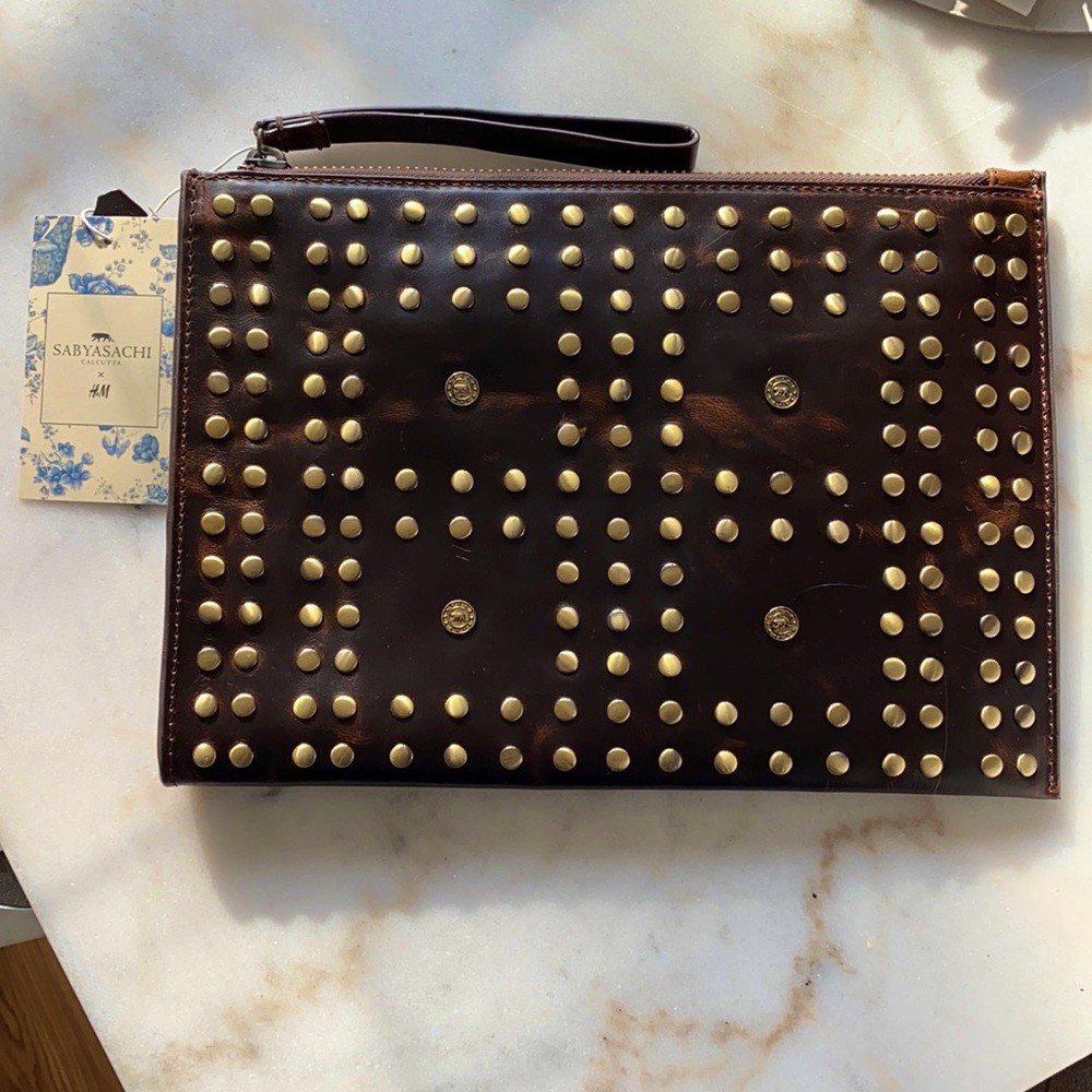 NWT sold out Sabyasachi for H&M leather clutch